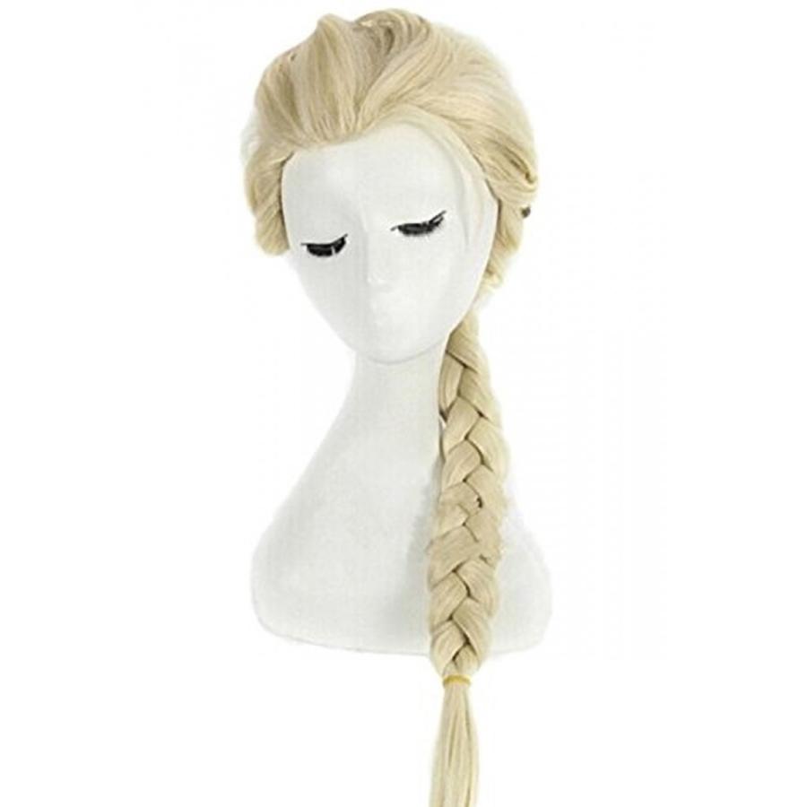 アナ雪 エルサ 風 ウィッグ 子供用 三つ編み かつら ネット付 コスプレ