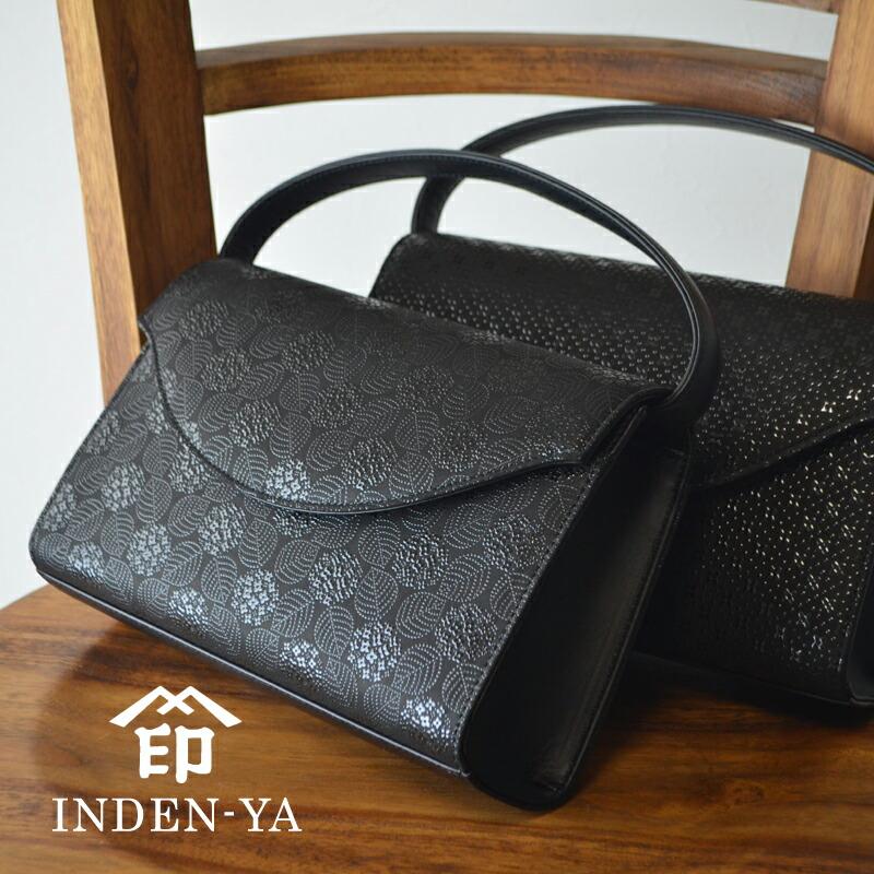 印傳屋（INDEN-YA） 卒業祝い ハンドバッグ 印伝 手提げ フォーマル 本