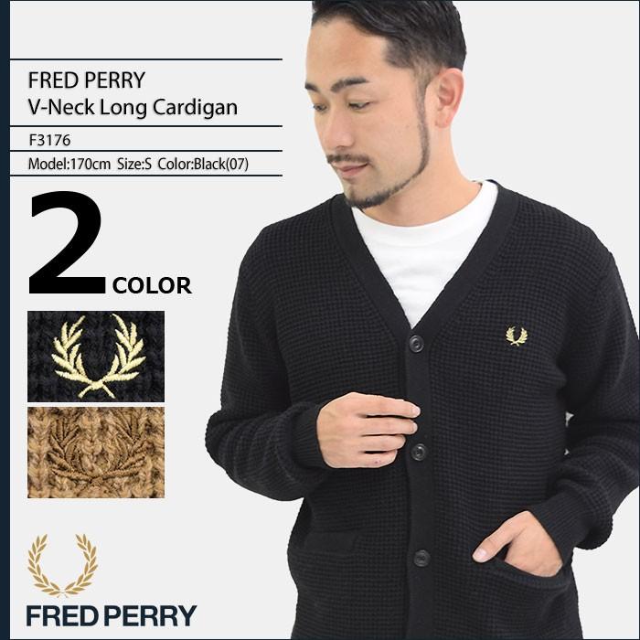 FRED PERRY（フレッドペリー） カーディガン メンズ Vネック ロング