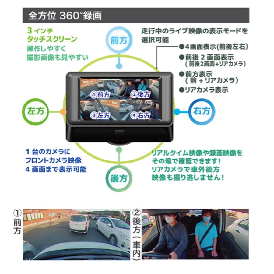 360°+リア ドライブレコーダー GPS付属 フォーマットフリー STARVIS