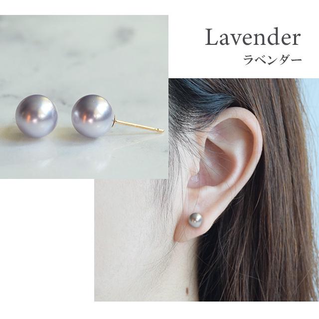 ガラスパール 真珠 ピアス 10金 10k スワロフスキーパール クリスタル