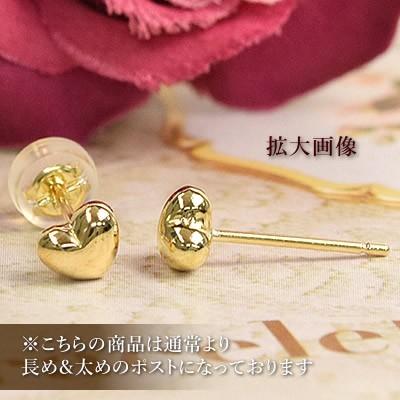 セカンドピアス 18金 スタッドピアス ハート ピアス 18k K18 ゴールド