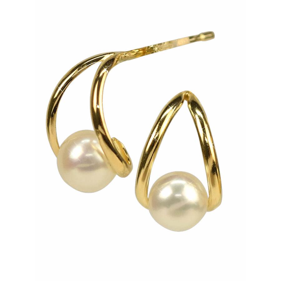 18金 パールピアス スタッドピアス 18k K18 ゴールド 淡水真珠 6月
