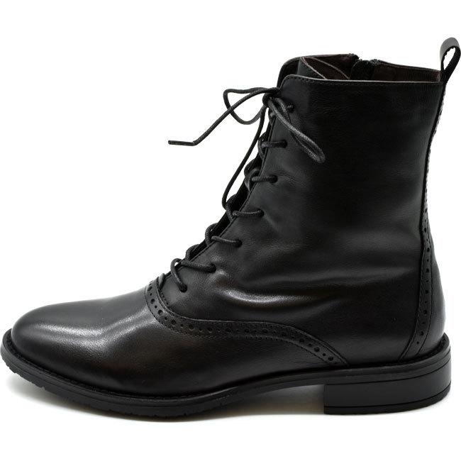 あしながおじさん ブーツ レディース 厚底 ブラック 黒 レースアップ