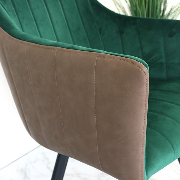 NOVICE ダイニングチェアー 2脚セット 肘付き おしゃれ グリーン