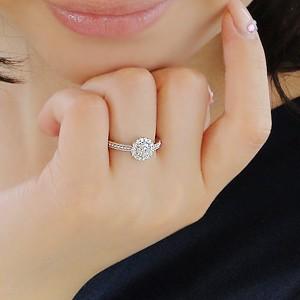 pt900 「0.53ct」 フラワーモチーフ ダイヤモンド リング ジュエリー