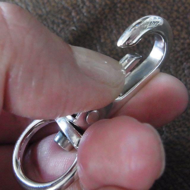 シルバー925製 回転式 アミナスカン クラスプ フック 無地 プレーン D