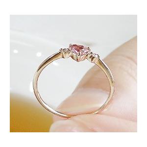 18金 ピンキーリング ピンクトルマリン リング 指輪 レディース ダイヤ