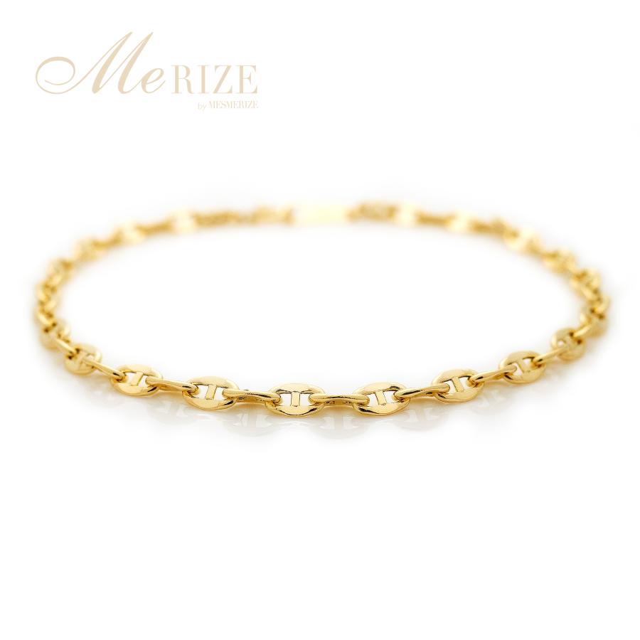 K18 K10 アンカーチェーン ブレスレット 幅3.3mm 長さ15cm~20cm