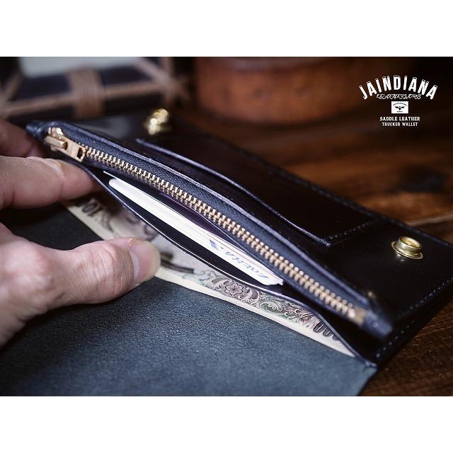 サドルレザー・トラッカーウォレット ブラック : JAINDIANA - 通販