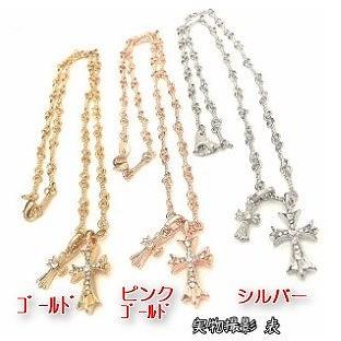 ダブル クロス ネックレス クロムハーツ 風 ベビーファット ツイスト