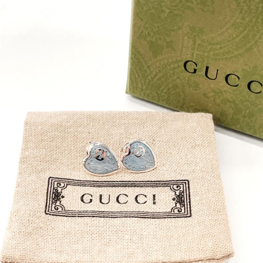 GUCCI（グッチ） ピアス ハート インターロッキングG シルバー925/樹脂