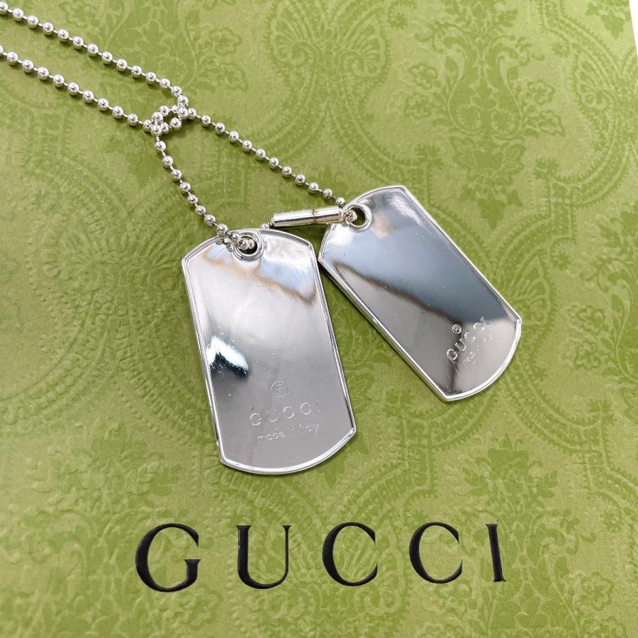 GUCCI（グッチ） ネックレス ドッグタグ ダブルプレート ボール