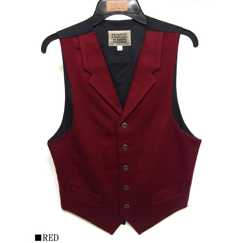 メンズ 襟付きベスト D.ブラウン オリーブ タン レッド レッド