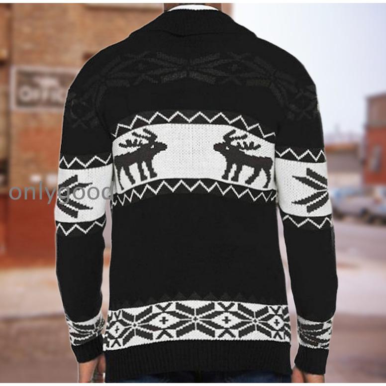 カーディガン ニット メンズ トップス トナカイ ノルディック 柄