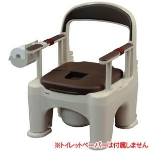 樹脂製ポータブルトイレ 座楽 ラフィーネ プラスチック便座(モカ