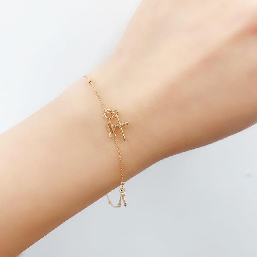 ロザリオ クロス チャーム ブレスレット 不思議のメダイ K18 ゴールド