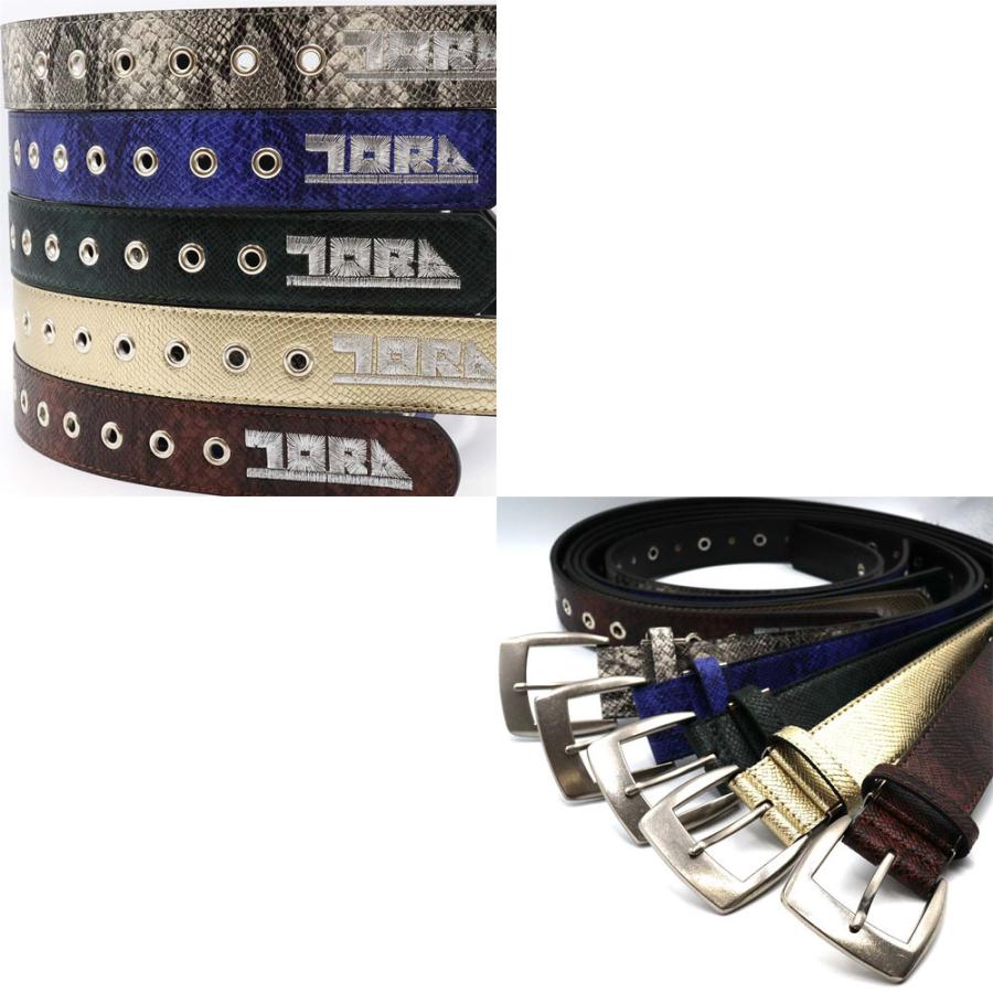 寅壱 柄ベルト（オロチ柄）TORA ベルト 蛇 ヘビ 革 ワーク 作業 現場