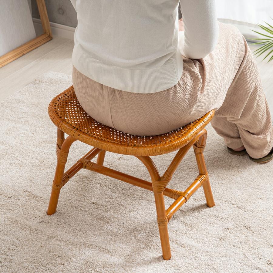 ラタン スツール 天然籐 スクエアスツール 椅子 チェア イス