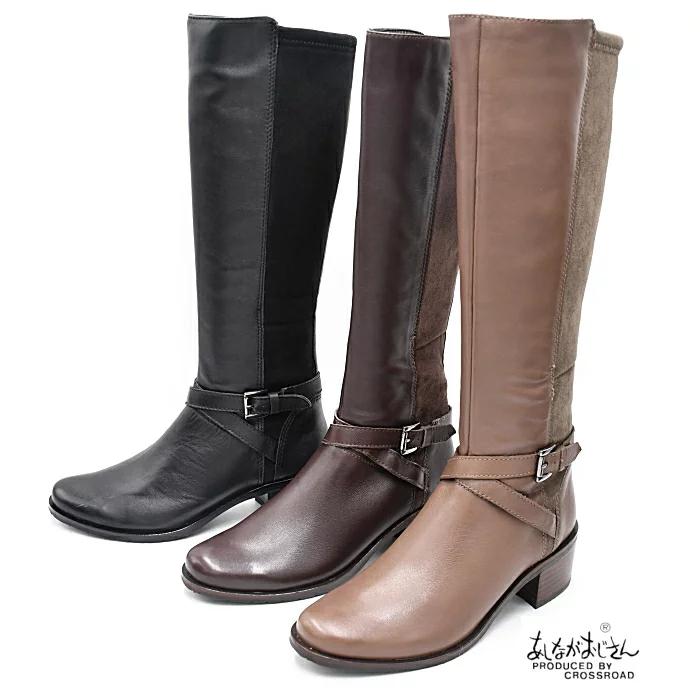 あしながおじさん ストレッチロングブーツ 軽量 2810517 本革 レザー