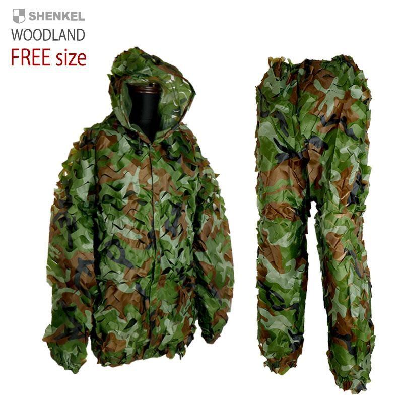 SHENKEL ステルス 軽量 ギリー スーツ 上下セット グリーン 迷彩