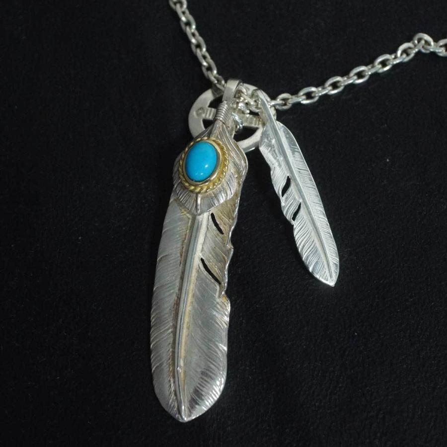 SVフェザー (L) シルバー トップ フェザー メンズ ネックレス