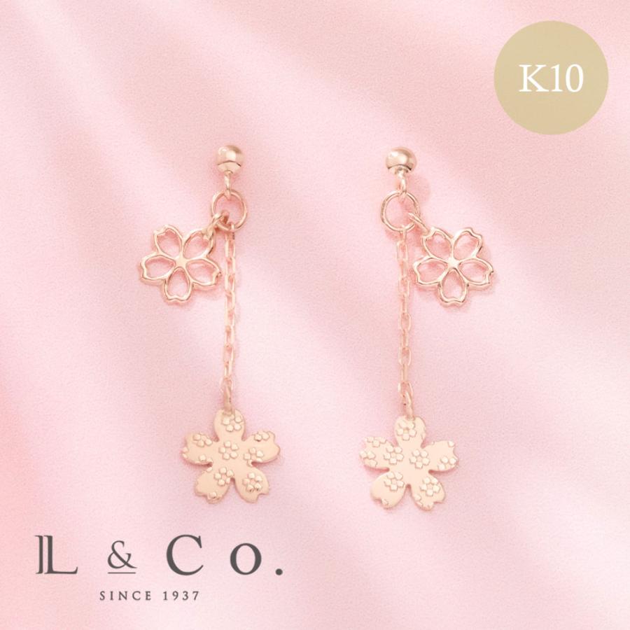 Jewel closet by L&Co. ピアス レディース 10金 K10 地金 ピンク