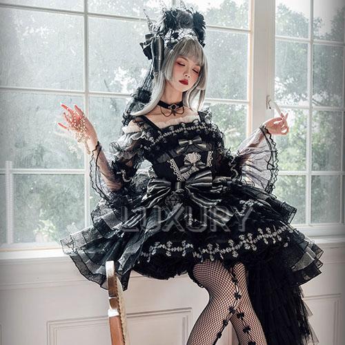 ゴスロリファッション ゴスロリ リボン コサージュ付き ジャンパー