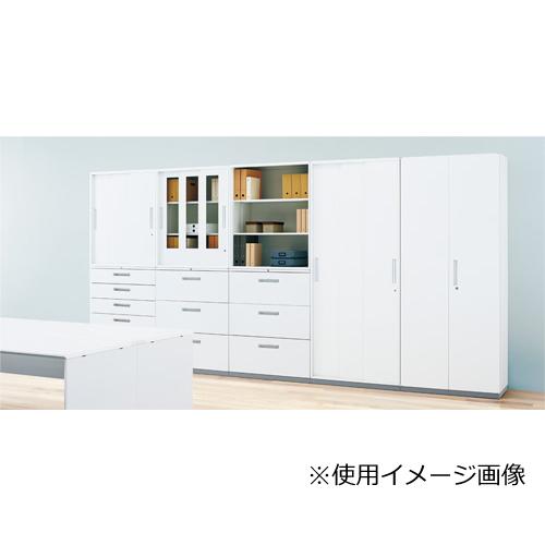 法人限定 3枚引戸書庫 窓付き キャビネット ユニットシステム 連結 鍵