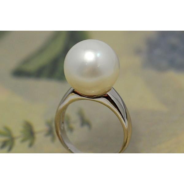 大珠 13mm 白蝶真珠 リング 群を抜く存在感の南洋真珠リング
