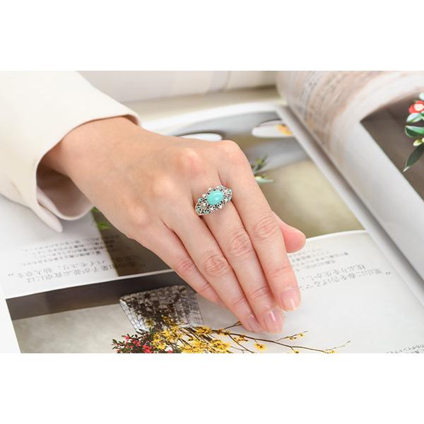 碌山 ターコイズ シードパール リング シックで華やかなアンティーク