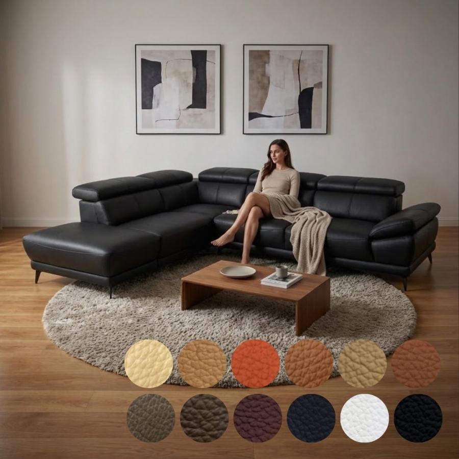 Lelax ソファ ソファー 革 レザー 本革 カウチソファ コーナーソファ 3