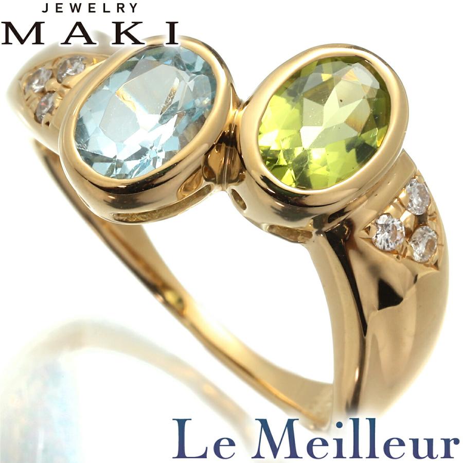 ジュエリーマキ リング 指輪 ブルートパーズ 0.9ct ペリドット 0.69ct