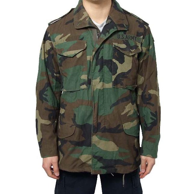 アメリカ軍 ウッドランドカモ M-65 フィールドジャケット ワッペン付