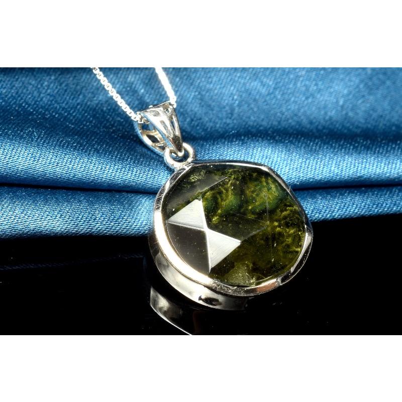 1点物】AAAA数量限定☆Silver925 モルダバイト 16mm 六芒星