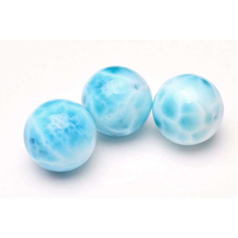 超極上品！！SA級 ラリマー 14.5mm 高級 粒売り (貫通穴) ビーズ 1個