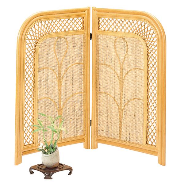 衝立 間仕切り 2連 折りたたみ 100cm高 籐 和室 和風 SE604H 爆買