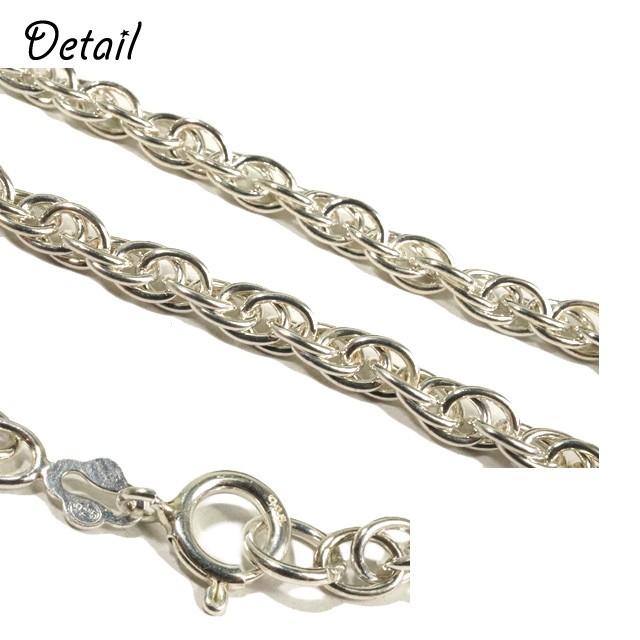 シルバー925 大きめ あずきダブルチェーンブレスレット アズキチェーン