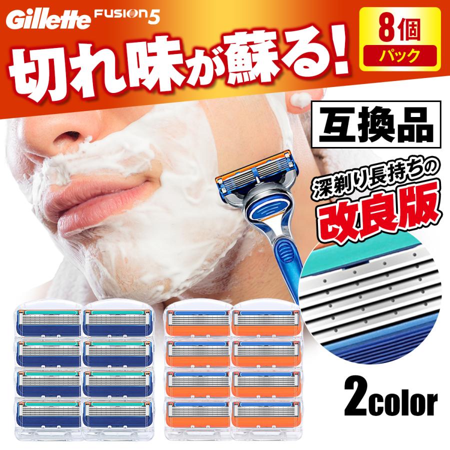 8個 ジレット替刃 ジレット フュージョン 替刃 5枚刃 互換性 プロ