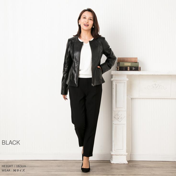 JEAN-LOUIS SCHERRER 本革 ノーカラーシングルライダースジャケット