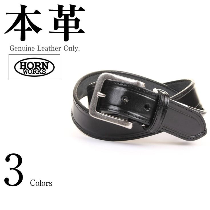 捻引き共糸ミシンベルト 男女兼用 本革 Horn Works 823539 ベルト