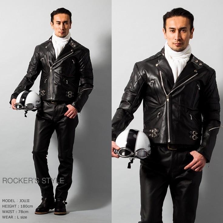 Horn Works 本革 UKパッドダブルライダースジャケット メンズ ホーン