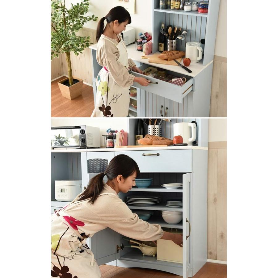 カップボード 食器棚 カントリー調 フレンチスタイル 幅60cm