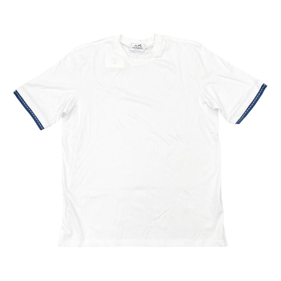 HERMES（エルメス） 半袖Tシャツ ステッチ Sサイズ コットン ホワイト