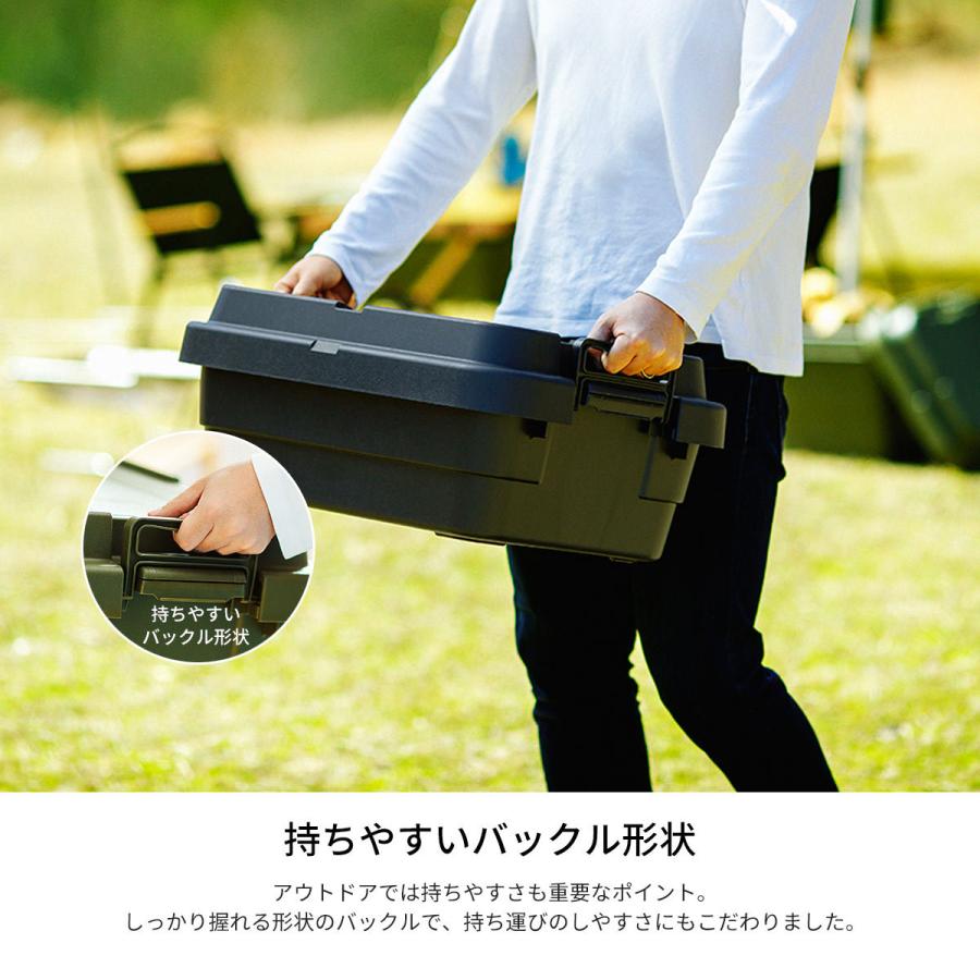 東谷 収納ボックス トランクカーゴS蓋 50L グレー カーキ ブラック