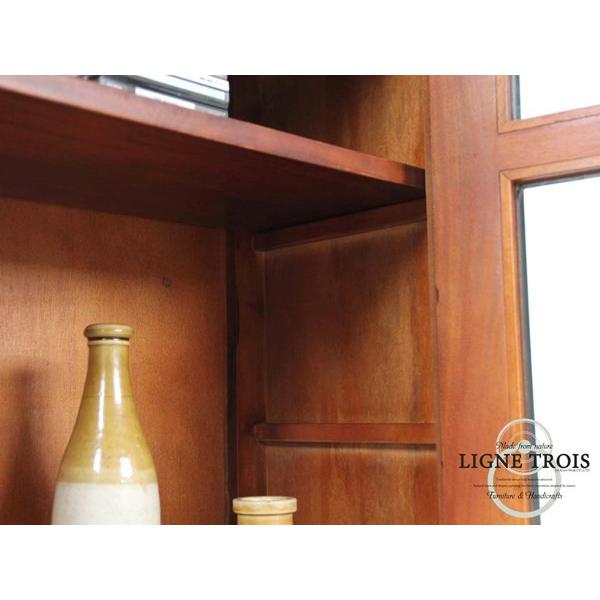 フレンチガラスキャビネット 収納 飾り棚 本棚 黒 木製 アンティーク