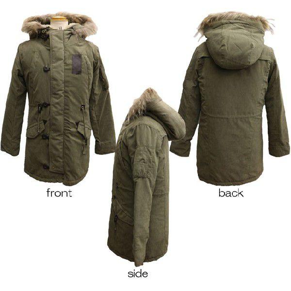 リアルファー付き 裏ボア ライナー付 モッズコート レディース【13332