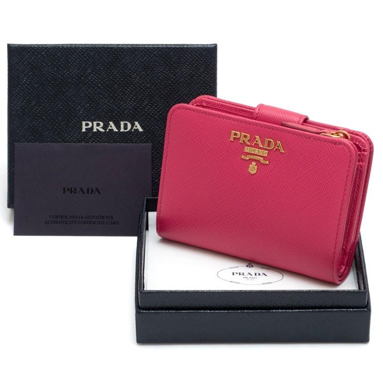PRADA（プラダ） サフィアーノ 手帳型ミニ財布 内側マルチカラー二