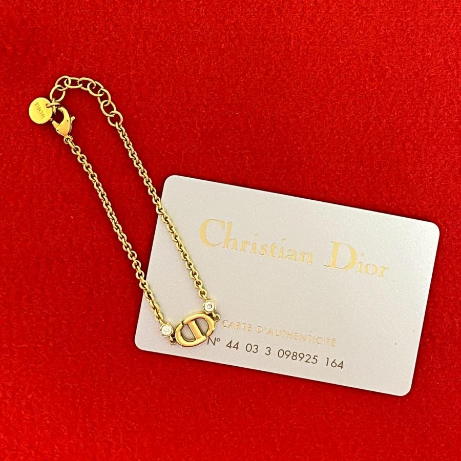極 美品 Christian Dior ディオール CD ロゴ ビジュー モチーフ GP