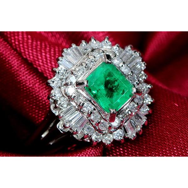 エメラルド リング/指輪 0.50カラット プラチナ900 PT900 定番ダイヤ